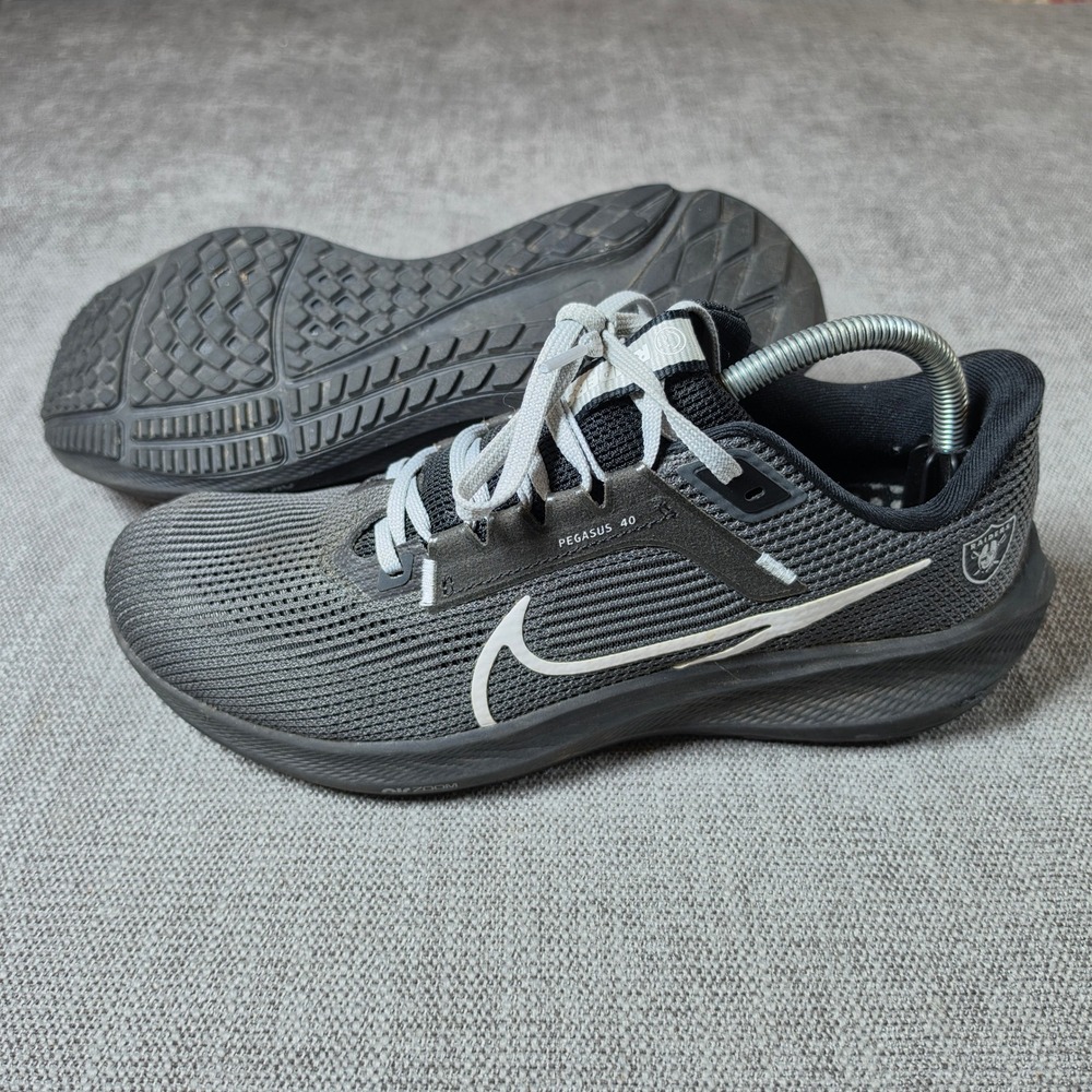 Nike Air Zoom Pegasus 40 Raiders Mens 8.5 Grey Black DZ5953-001 Running Shoes
